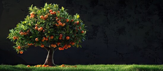 Aufkleber - A fruit tree in the garden with copy space image