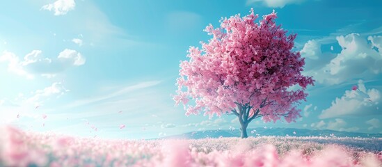 Aufkleber - Summer tree in full bloom with copy space image