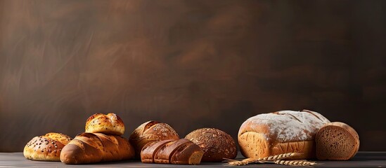 Poster - Various sizes of organic breads showcased in a copy space image
