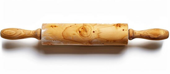 Aufkleber - Isolated image of a rolling pin with flat dough allowing for copy space image