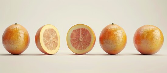 Poster - Fresh grapefruit on a white background with a clipping path perfect for display with copy space image