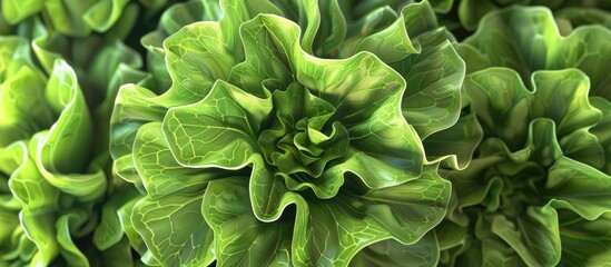 Aufkleber - Lettuce a yearly herbaceous plant belonging to the Asteraceae family will look visually appealing in a copy space image