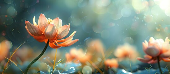 Aufkleber - Image showing a captivating flower in the foreground with space for text or graphics alongside. . image with copy space