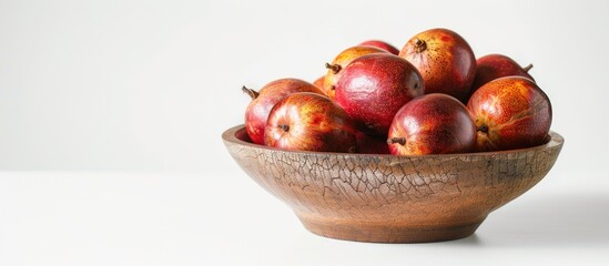 Aufkleber - A detailed shot of Kachri fruits placed in a bowl against a white backdrop suitable for a copy space image