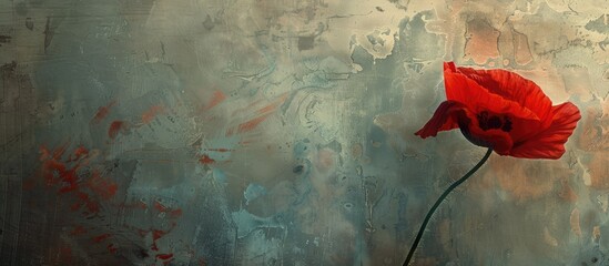 Aufkleber - Impressionistic multi shot photo with copy space image of a red poppy