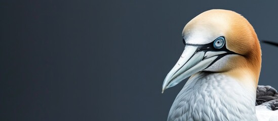 Poster - Close up image of a northern gannet with a copyspace to the side