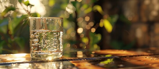 Poster - Hydrate with clear and pure water ideal for a refreshing and revitalizing choice. . image with copy space