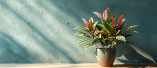 Aufkleber - A potted Photinia benthamiana as a plant with copy space image
