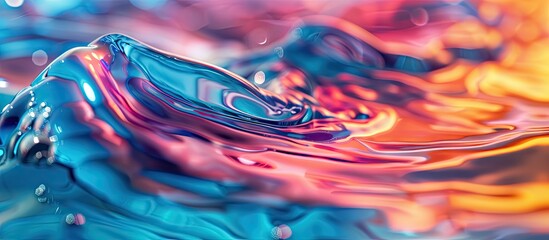 Poster - Colorful liquid surface with copy space image