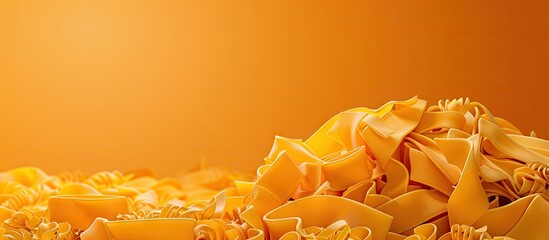 Poster - Italian pasta displayed as a backdrop for a copy space image