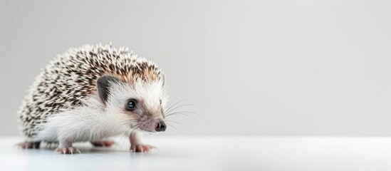 Poster - A hedgehog on a white backdrop with copy space image