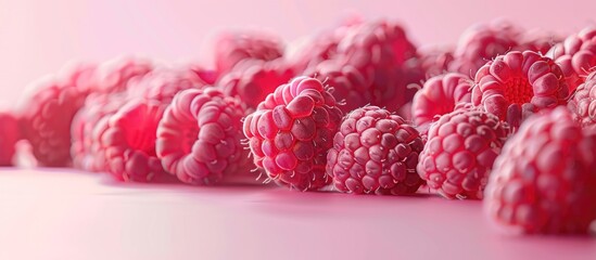 Poster - Fresh ripe raspberries with no artificial additives perfect for a copy space image