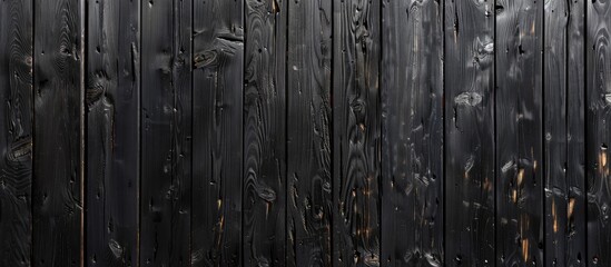 Poster - Background featuring black wooden boards with copy space image