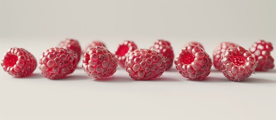 Poster - Fresh ripe raspberries with no artificial additives perfect for a copy space image