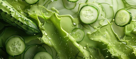 Poster - Cucumbers are plants that yield edible fruit commonly picked unripe for culinary or refreshing purposes providing a versatile option in dishes and beverages Incorporate in ads with a copy space image