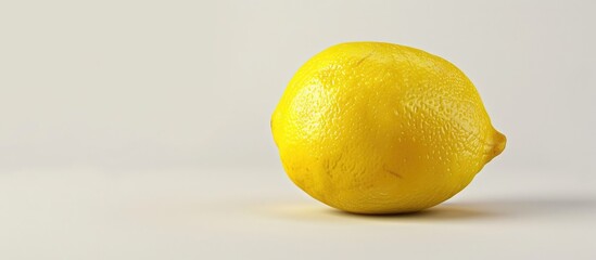 Poster - A lemon positioned against a plain white backdrop with copy space image