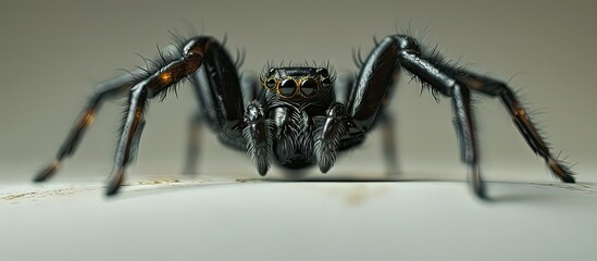 Aufkleber - A female ground spider from the Gnaphosidae family with a background ideal for copy space images