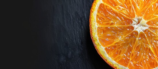 Poster - Close up shot of an orange slice with copy space image available