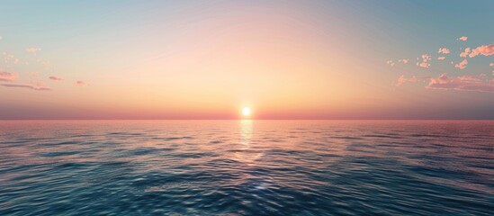 Aufkleber - The beautiful sunset over the sea at the coast with a clear sky is a breathtaking view with copy space image