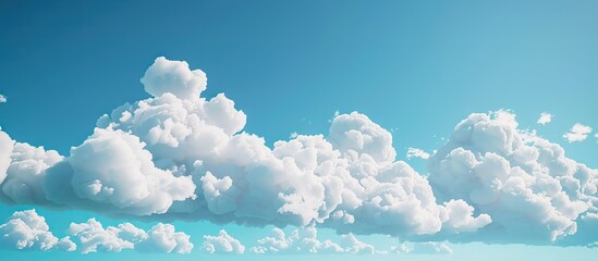 Aufkleber - White clouds in the clear blue sky provide a picturesque copy space image