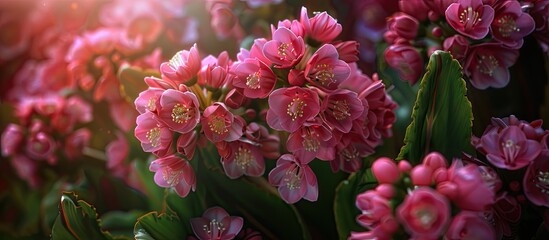 Aufkleber - Close up of Bergenia crassifolia flowers with copy space image