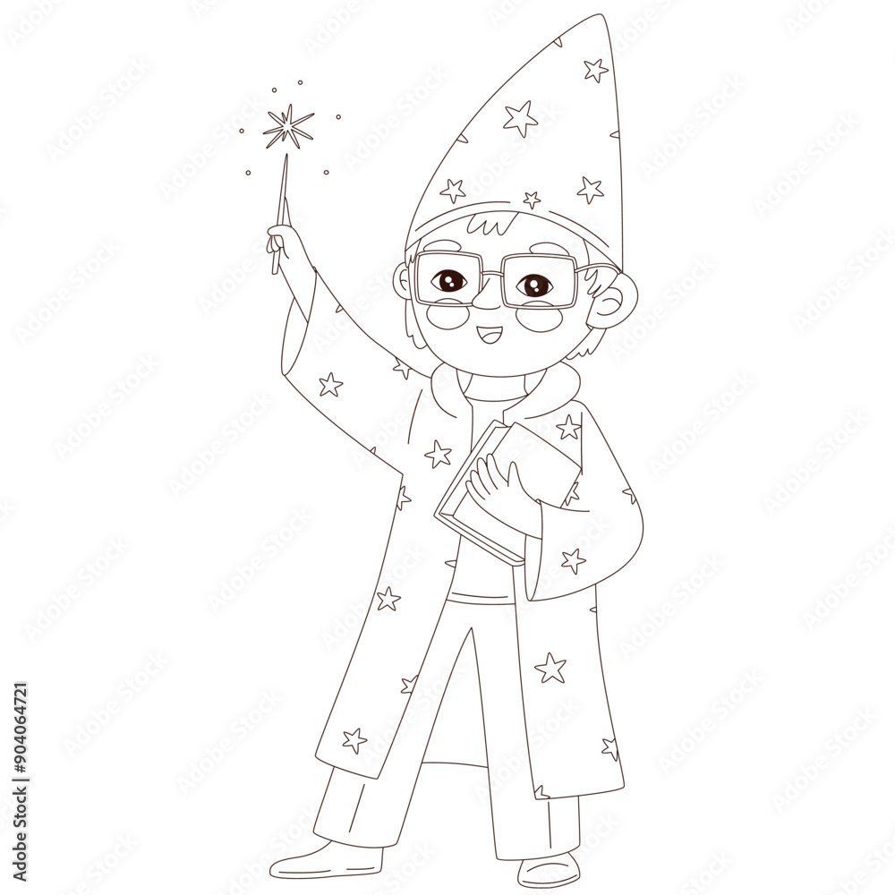 Enchanting coloring pages featuring wizards and sorcerers in mystical ...