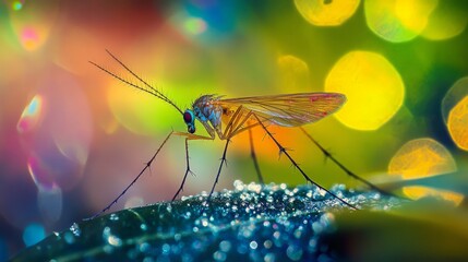 Wall Mural - mosquito bites, macro photography, 16:9