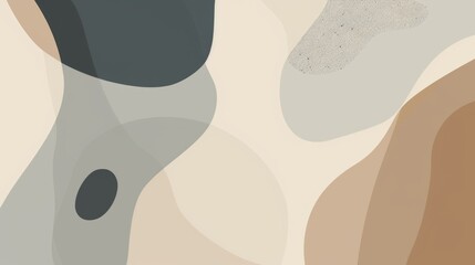 Fototapete - Abstract minimalistic background with simple shapes and clean lines in neutral tones