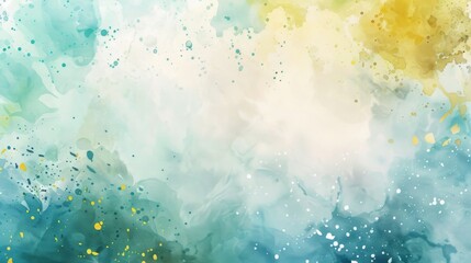 Fototapete - Abstract watercolor background with soft blends and splatters of color.