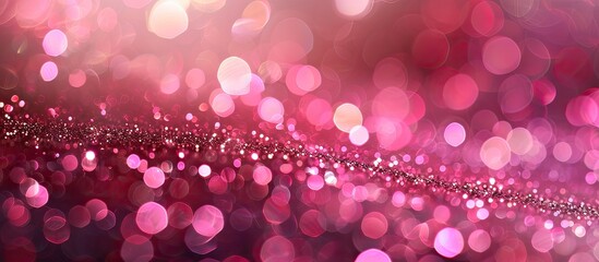 Leinwandbilder - Festive pink Christmas background with beautiful abstract bokeh lights creates a holiday texture with copy space image ideal for wallpapers or website backgrounds
