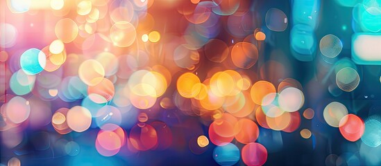 Poster - Blurred lights creating a bokeh effect in the background of a copy space image