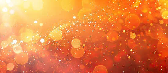 Leinwandbilder - A vibrant orange abstract background with sparkling bokeh effects creates an appealing display ideal for showcasing content with copy space image