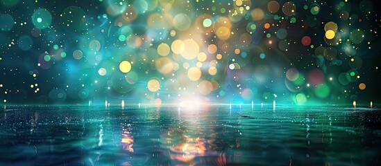 Poster - abstract empty space background with defocused glow colored light flare bokeh radiance and blurred g