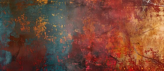 Aufkleber - Colorful grunge metal backdrop with scratches for design and a rusty texture featuring copy space image