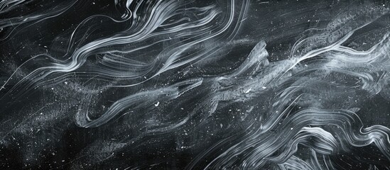 Fototapete - Dirty black abstract chalk design on a chalkboard with copy space image