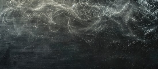 Fototapete - Chalk dust creating an abstract pattern on a blackboard with copy space image available