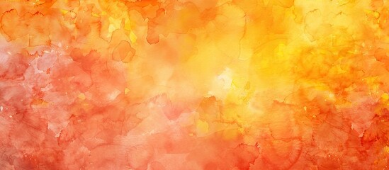 Aufkleber - Vibrant orange and yellow watercolor backdrop with copy space image