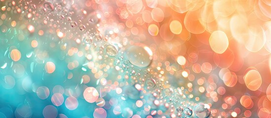 Poster - Background with sparkling peach and turquoise hues perfect for a copy space image