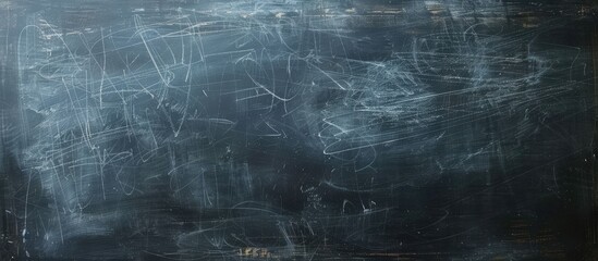 Canvas Print - Erased chalk marks on a blackboard with copy space image