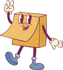 Aufkleber - Sticky notes retro groovy mascot cartoon character