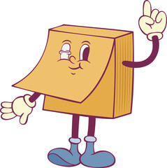 Aufkleber - Sticky notes retro groovy mascot cartoon character