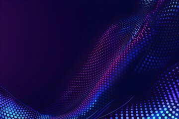 Poster - Dark blue background with dots, gradient from dark to light color. Abstract vector illustration of modern digital technology design. Wide banner for website, cover or presentation
