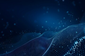 Poster - Dark blue background with small dots, vector illustration. Abstract technology and digital concept design for banner, poster or presentation