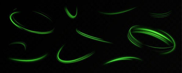 Poster - Green neon ring. Glowing circle. Glow effect. Round light frame. abstract light lines of movement and speed. Abstract light lines of movement and speed. light green ellipse.