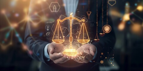 Poster - The Symbolic Representation of Justice and Law, particularly in the context of a Digital Age, encompasses various themes and practices that impact legal proceedings and societal norms