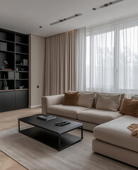 Modern minimalist style living room