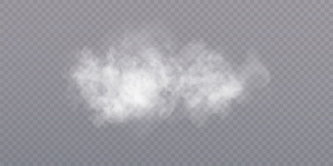 Poster - Transparent smoke PNG isolated on transparent background. Steam effect, special effect. Vector texture of steam, fog, cloud, smoke.
