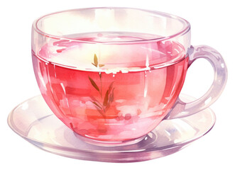 Sticker - PNG Tea saucer glass pink.