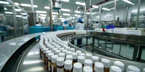 Poster - Pharmaceutical facility producing medicine under sterile conditions