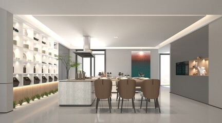 Wall Mural - office interior 3d render